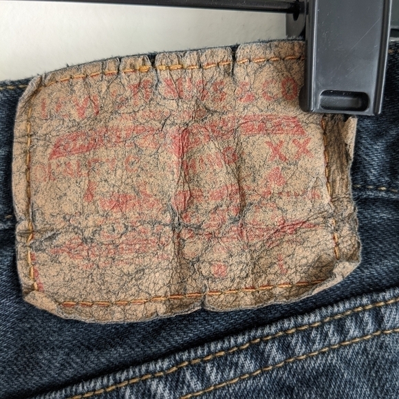 VINTAGE Levi's Button Fly Straight Leg Dark Wash 34x34 - Picture 7 of 11